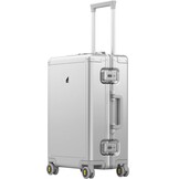 LEVEL8 20 "Trolley Hard Aluminium Handbagagekoffer, Elegante Trolleykoffer met Zwenkwielen en Geïntegreerd TSA-slot, 56cm, 35L, Zilver