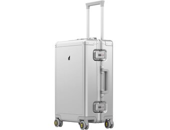 LEVEL8 20 "Trolley Hard Aluminium Handbagagekoffer, Elegante Trolleykoffer met Zwenkwielen en Geïntegreerd TSA-slot, 56cm, 35L, Zilver