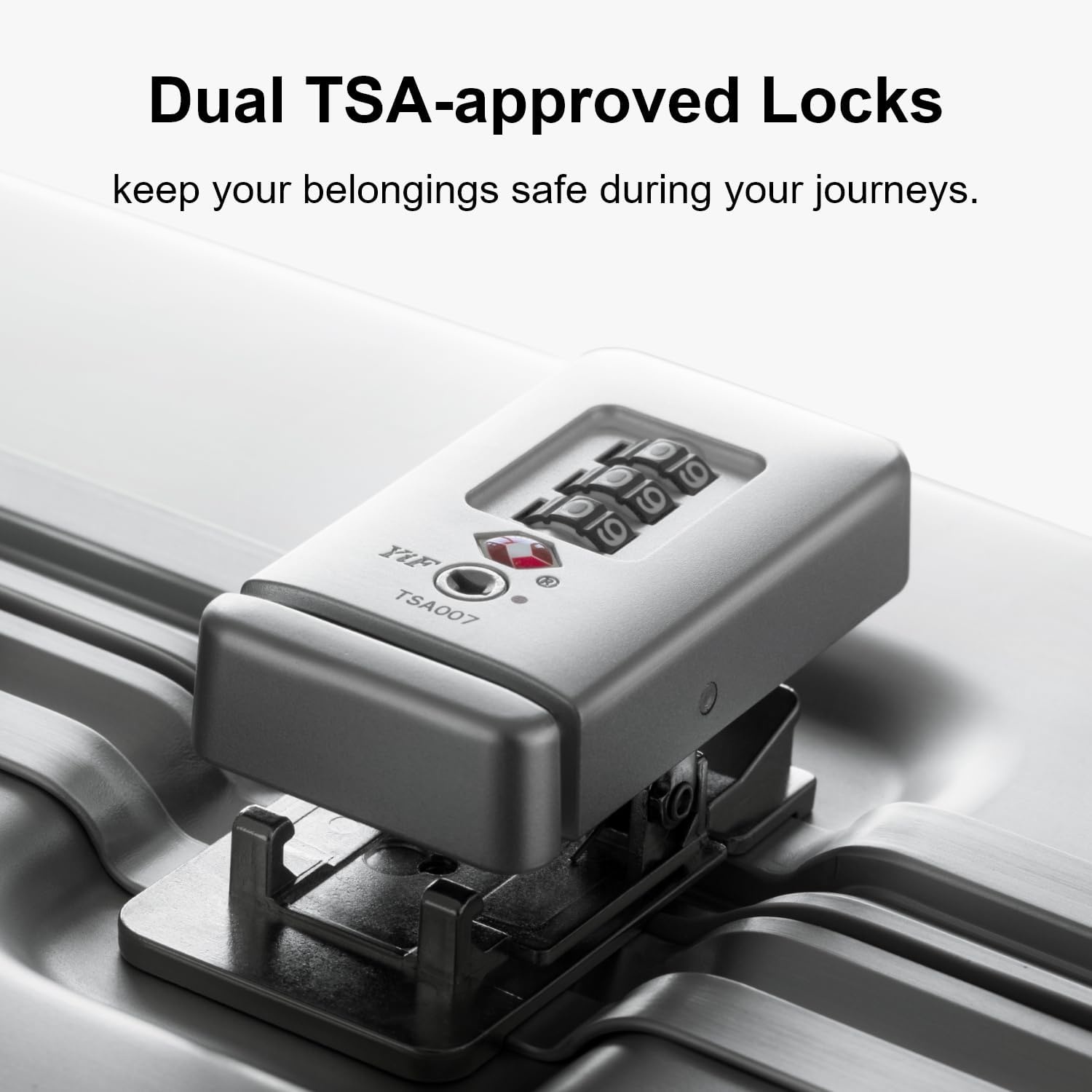 LEVEL8 20 "Trolley Hard Aluminium Handbagagekoffer, Elegante Trolleykoffer met Zwenkwielen en Geïntegreerd TSA-slot, 56cm, 35L, Zilver