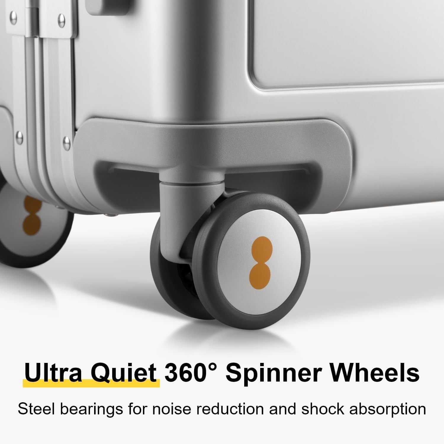 LEVEL8 20 "Trolley Hard Aluminium Handbagagekoffer, Elegante Trolleykoffer met Zwenkwielen en Geïntegreerd TSA-slot, 56cm, 35L, Zilver