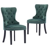 2x Fluwelen Eetkamerstoelen Donkergroen - 57% Korting