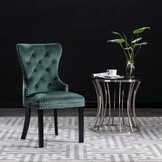 2x Fluwelen Eetkamerstoelen Donkergroen - 57% Korting