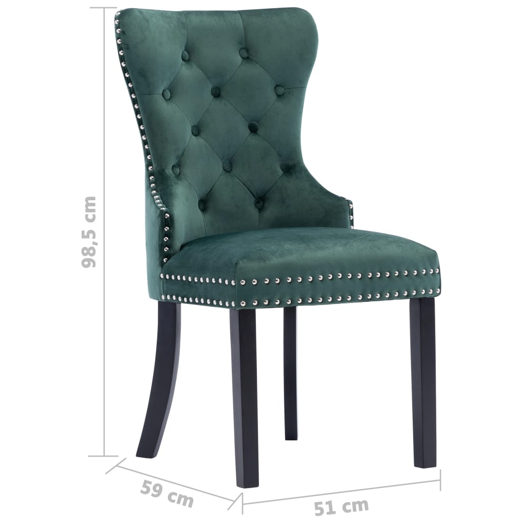2x Fluwelen Eetkamerstoelen Donkergroen - 57% Korting
