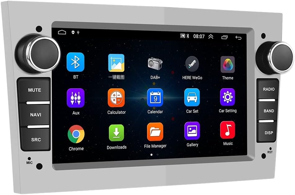 [1+32G] CAMECHO Android 13 Autoradio voor Opel Corsa d Astra h Zafira b Meriva Vivaro,7 Inch HD Touch Screen met WiFi/Bluetooth/USB/Navi/FM/RDS/Mirror Link-Zilver