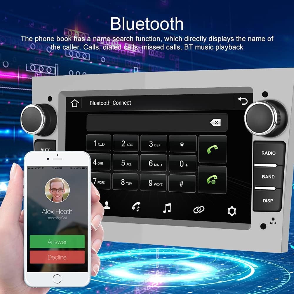 [1+32G] CAMECHO Android 13 Autoradio voor Opel Corsa d Astra h Zafira b Meriva Vivaro,7 Inch HD Touch Screen met WiFi/Bluetooth/USB/Navi/FM/RDS/Mirror Link-Zilver