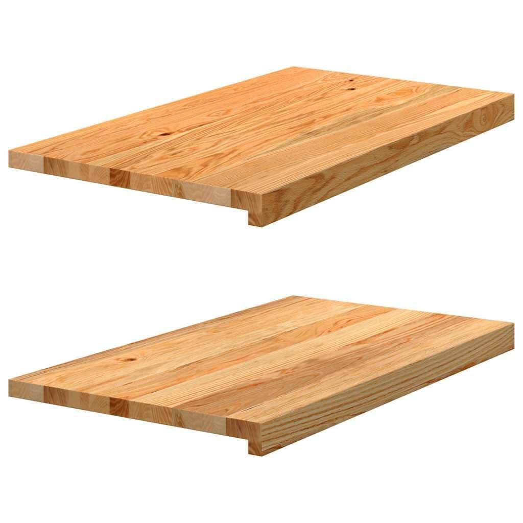 2x Vensterbanken Massief Eikenhout 70x40x2 cm - 64% Korting!