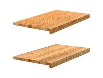 vidaXL Vensterbanken 2 st 70x40x2 cm massief eikenhout lichtbruin