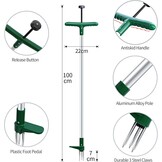 Ohuhu onkruidsteker staand onkruidtrekker Lengte 1 m met DRIE kaken en roestvrij staal pedaal voor efficiënt verwijderen van onkruid, onkruidsteker met steel geen vervorming voor het verwijderen van