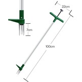 Ohuhu onkruidsteker staand onkruidtrekker Lengte 1 m met DRIE kaken en roestvrij staal pedaal voor efficiënt verwijderen van onkruid, onkruidsteker met steel geen vervorming voor het verwijderen van