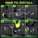 Gisam Hogedrukreiniger, 2200 watt, 180 bar, 480 l/u, met slangtrommel, 8 m, accessoireset met zeepfles, schuimmondstuk, hogedrukpistool voor auto, hek, tuin, patiënten