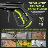 Gisam Hogedrukreiniger, 2200 watt, 180 bar, 480 l/u, met slangtrommel, 8 m, accessoireset met zeepfles, schuimmondstuk, hogedrukpistool voor auto, hek, tuin, patiënten