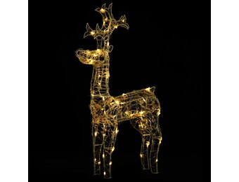 VidaXL Acryl Rendier Kerstdecoratie - 90 LED's Warmwit - 55% Korting