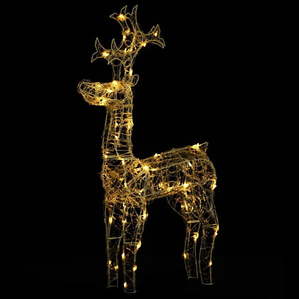 VidaXL Acryl Rendier Kerstdecoratie - 90 LED's Warmwit - 55% Korting