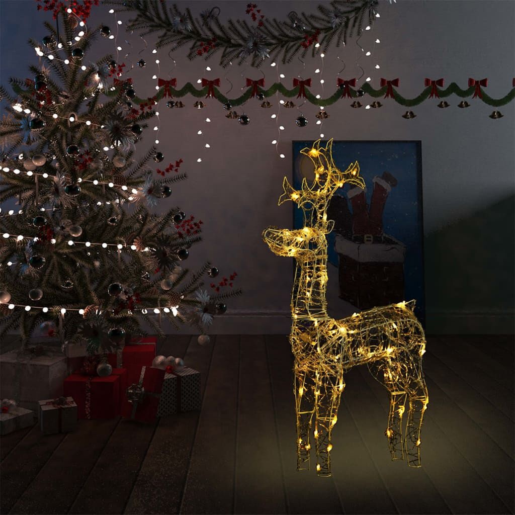 VidaXL Acryl Rendier Kerstdecoratie - 90 LED's Warmwit - 55% Korting