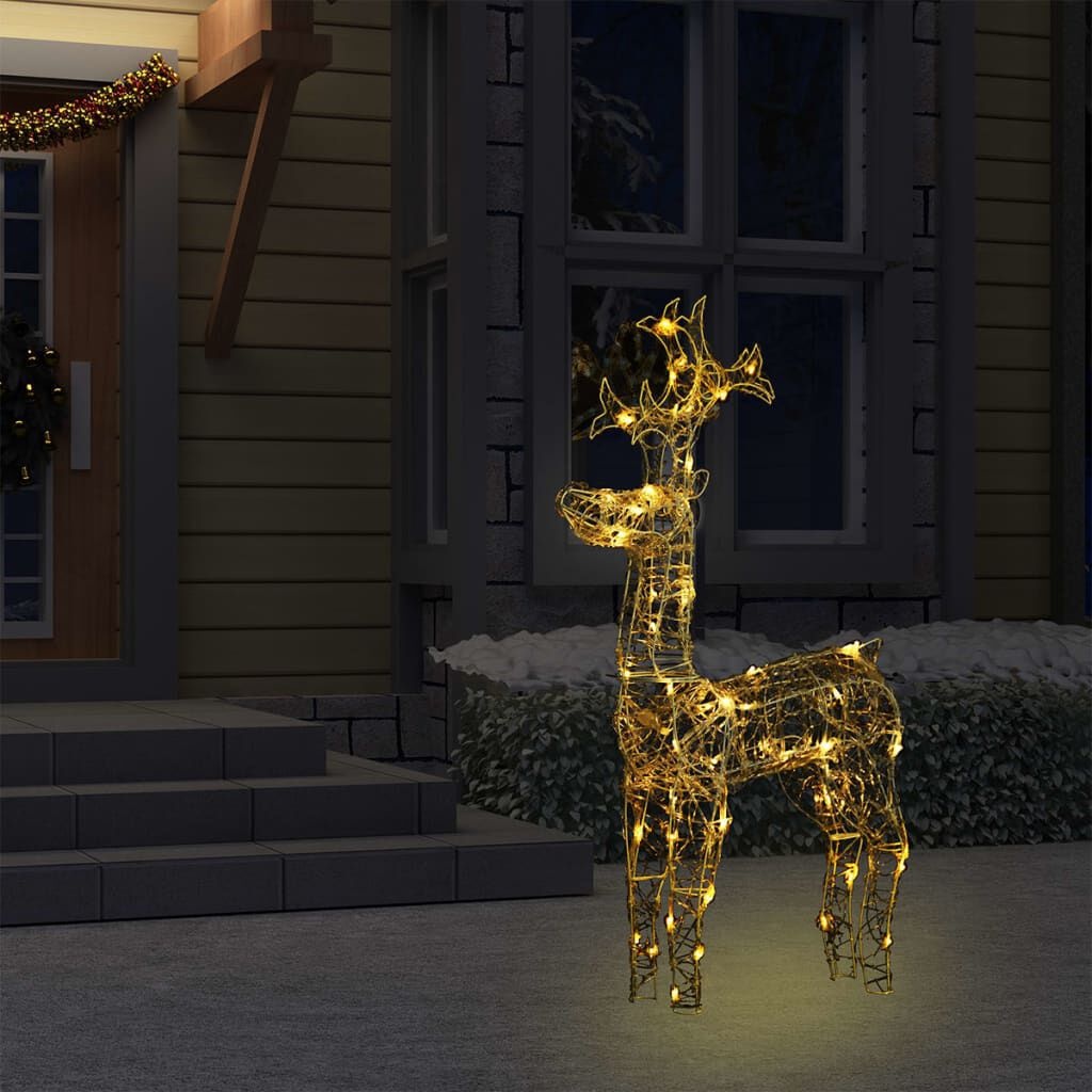 VidaXL Acryl Rendier Kerstdecoratie - 90 LED's Warmwit - 55% Korting
