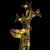 VidaXL Acryl Rendier Kerstdecoratie - 90 LED's Warmwit - 55% Korting