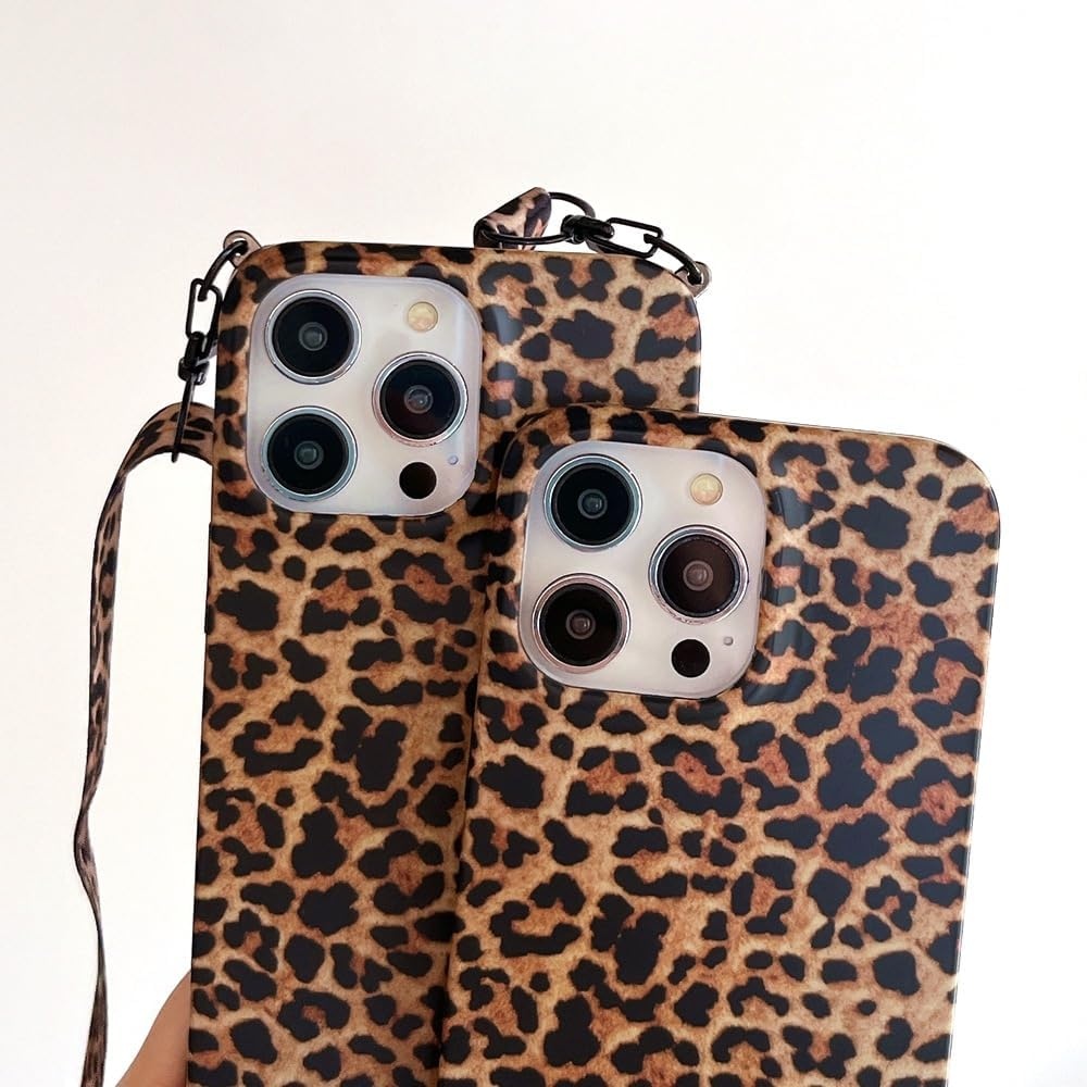 FIFTHAVE Hoes voor mobiele telefoon, compatibel met iPhone 13, luipaardbeschermhoes voor meisjes, 6,1 inch, ultradun, iPhone 13, esthetisch design, schattig luipaardpatroon, TPU siliconen hoes, bumper