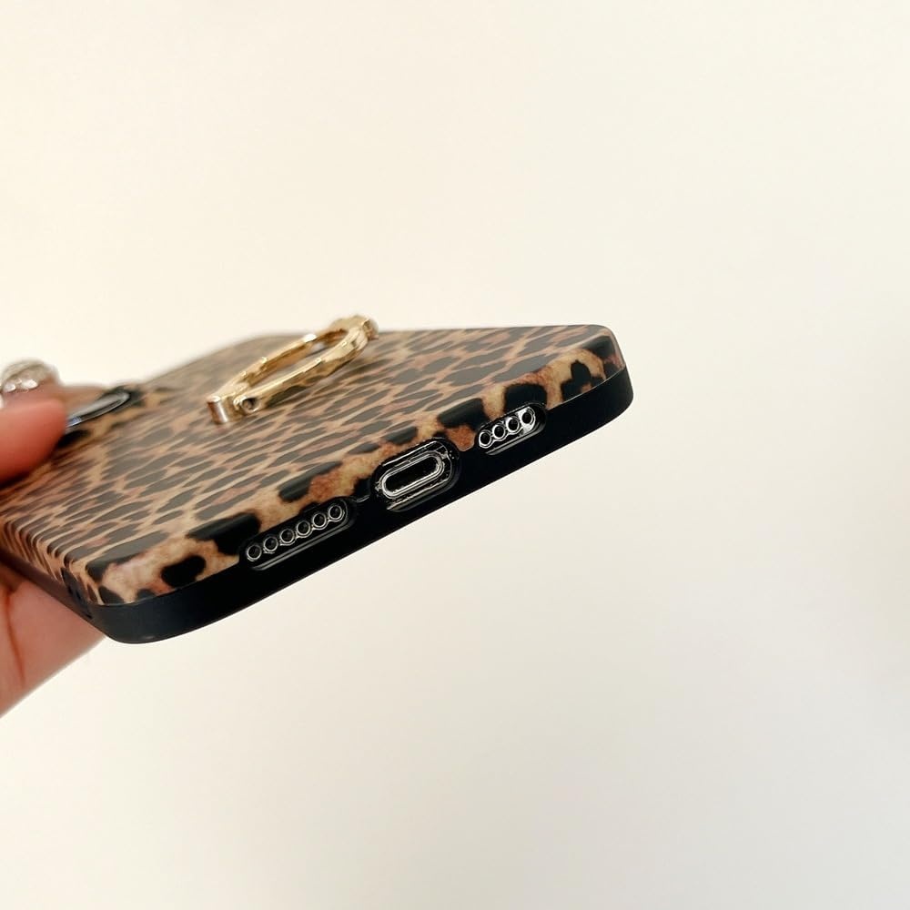 FIFTHAVE Hoes voor mobiele telefoon, compatibel met iPhone 13, luipaardbeschermhoes voor meisjes, 6,1 inch, ultradun, iPhone 13, esthetisch design, schattig luipaardpatroon, TPU siliconen hoes, bumper