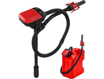 Elektrische Brandstofpomp met Automatische Stop, Dieselpomp, Vloeistof Overdrachtpomp met 3 Maten Adapter, Canisterpomp met Slang-2.4 GPM