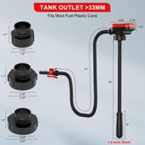 Elektrische Brandstofpomp met Automatische Stop, Dieselpomp, Vloeistof Overdrachtpomp met 3 Maten Adapter, Canisterpomp met Slang-2.4 GPM