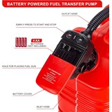 Elektrische Brandstofpomp met Automatische Stop, Dieselpomp, Vloeistof Overdrachtpomp met 3 Maten Adapter, Canisterpomp met Slang-2.4 GPM