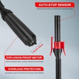 Elektrische Brandstofpomp met Automatische Stop, Dieselpomp, Vloeistof Overdrachtpomp met 3 Maten Adapter, Canisterpomp met Slang-2.4 GPM