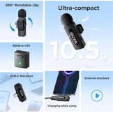BOYA BY-V30 Mini Draadloze Lavalier Microfoon, 36 Uur Batterijduur, USB-C voor iPhone Android Livestreaming Vlog