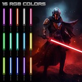 Smooth Swing FX Lightsaber Dual lichtzwaard, RGB, 12 kleuren, 12 modi, 12 geluidsmodi, ondersteuning voor echte zware duellen, zwart