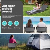 Set van 2 Grijze Strandmatten met Verstelbare Rugleuning - 75% Korting