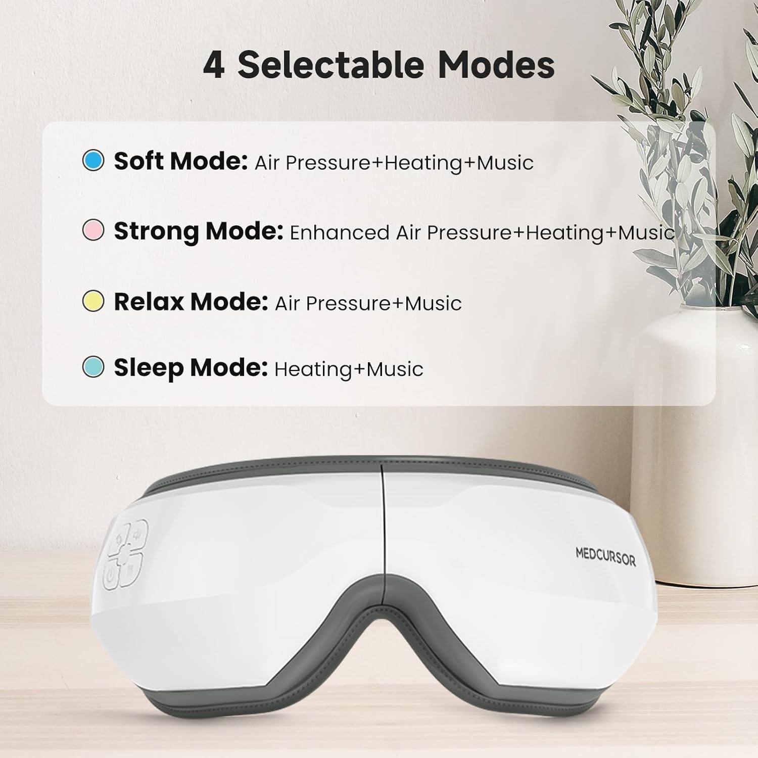 Medcursor Elektrische Oogmassager met Warmtefunctie - Wit