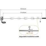 Onlyfire universele grillspiesensset, 120 cm draaispit 4x vleesvorken en RVS elektrische motor, 220V - 240V gasbarbecue rotisserie accessoire