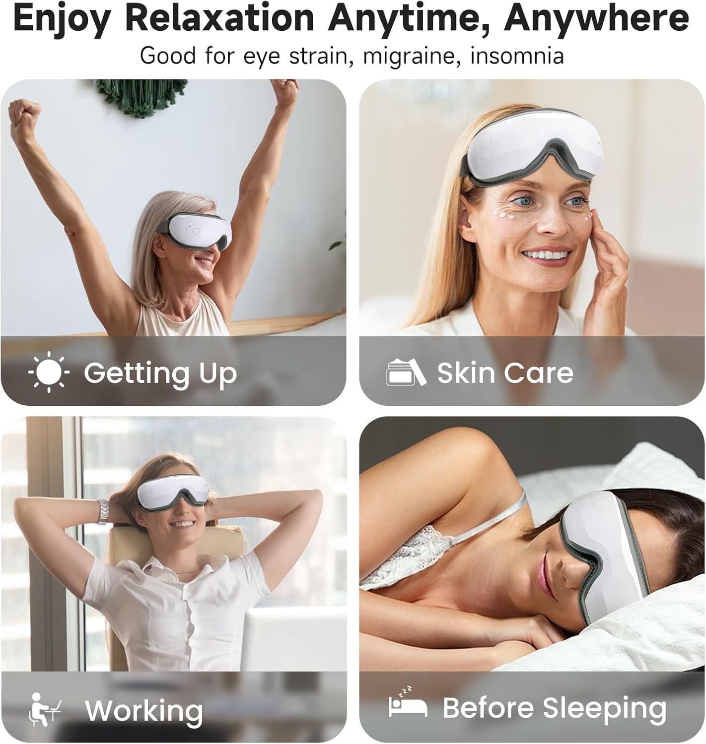 Medcursor Elektrische Oogmassager met Warmtefunctie - Wit