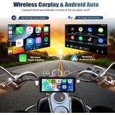 CAMECHO Motorfiets CarPlay met dubbele camera's, 8,1 inch draadloos CarPlay & Android Auto IPS68 scherm, motorfiets navigatie ondersteuning Bluetooth / mirror link / Bluetooth / EQ / printdetectie