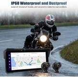 CAMECHO Motorfiets CarPlay met dubbele camera's, 8,1 inch draadloos CarPlay & Android Auto IPS68 scherm, motorfiets navigatie ondersteuning Bluetooth / mirror link / Bluetooth / EQ / printdetectie