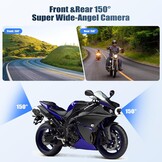 CAMECHO Motorfiets CarPlay met dubbele camera's, 8,1 inch draadloos CarPlay & Android Auto IPS68 scherm, motorfiets navigatie ondersteuning Bluetooth / mirror link / Bluetooth / EQ / printdetectie