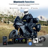 CAMECHO Motorfiets CarPlay met dubbele camera's, 8,1 inch draadloos CarPlay & Android Auto IPS68 scherm, motorfiets navigatie ondersteuning Bluetooth / mirror link / Bluetooth / EQ / printdetectie