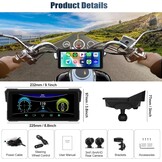 CAMECHO Motorfiets CarPlay met dubbele camera's, 8,1 inch draadloos CarPlay & Android Auto IPS68 scherm, motorfiets navigatie ondersteuning Bluetooth / mirror link / Bluetooth / EQ / printdetectie