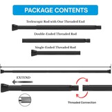 Venwemong 1Pc Uitschuifbare Douchegordijn Spanstang Geen Boren Telescopische Kast Bar Verstelbare Kamer Divider Gordijn Staaf voor Boekenplank Badkamer (110-200CM/43,3-78,7 inch, roestvrij staal)