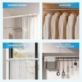 Venwemong 1Pc Uitschuifbare Douchegordijn Spanstang Geen Boren Telescopische Kast Bar Verstelbare Kamer Divider Gordijn Staaf voor Boekenplank Badkamer (110-200CM/43,3-78,7 inch, roestvrij staal)