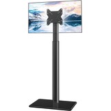 Universele Vloer TV Standaard met Zwenkfunctie voor 19-43 inch LCD LED TV, Zwart met 2 Legborden
