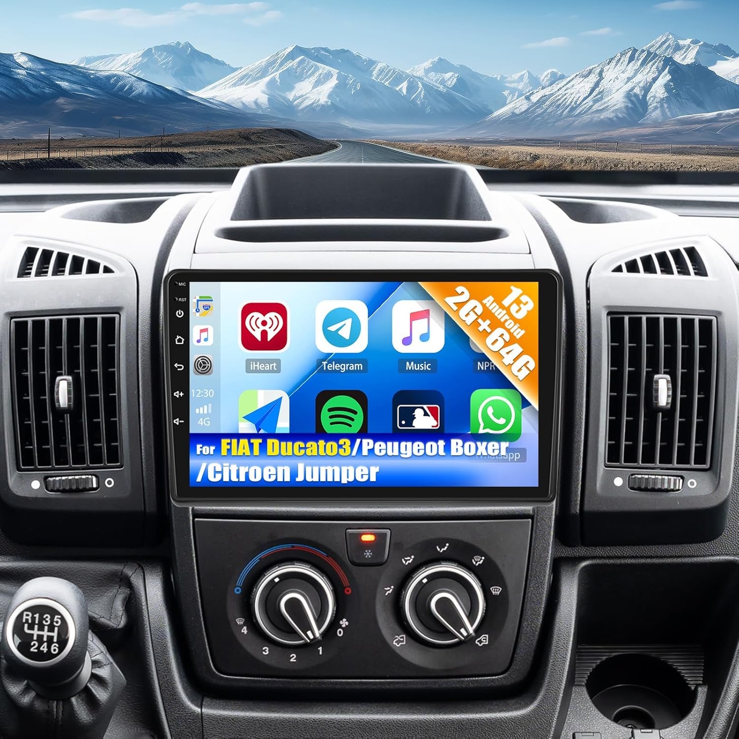 2G + 64G 8Core CAMECHO Android 13 Auto Radio voor FIAT Ducato3/Peugeot Boxer/Citroen Jumper met Navi Carplay Android Auto 9-inch Scherm Dubbele Din Auto Radio met Bluetooth RDS 32EQ DSP Spiegel link