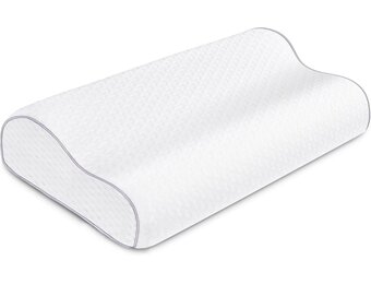 Orthopedisch Traagschuim Neksteunkussen Hoge Dichtheid Ergonomisch voor Zij-, Rug- & Buikslapers met Wasbaar Lucht-Katoenen Kussensloop