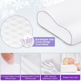 Orthopedisch Traagschuim Neksteunkussen Hoge Dichtheid Ergonomisch voor Zij-, Rug- & Buikslapers met Wasbaar Lucht-Katoenen Kussensloop