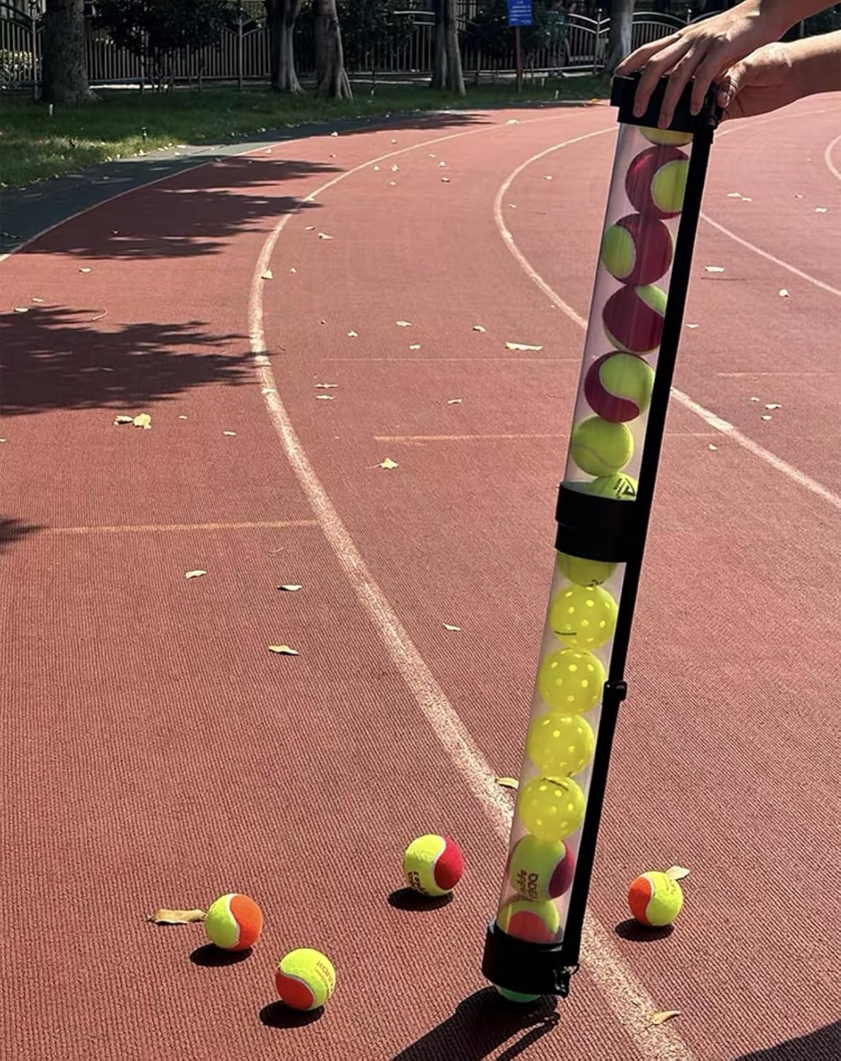 Schaalbare ballenopvangbuis voor tennisballen, pickleballen, bal opnamebuis, voor maximaal 15 ballen