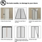 Vliegengaas Hordeur Muggennet Magnetisch Zelfsluitend Balkondeur 95x215 cm Zwart
