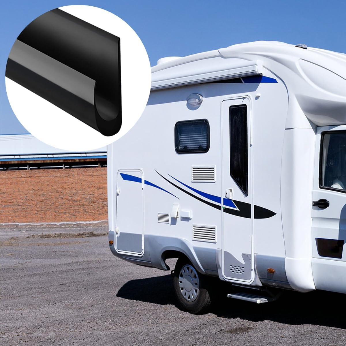 J-vorm Regengoot Druppelrail voor Camper Auto Voertuig – Zelfklevend Flexibel PVC Regenwater Omleider 4.9m