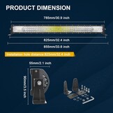 Rechte Dunne LED Lightbar 81 cm (32 inch) 405W Flood Spot Combo Beam Waterdicht IP67 met 12V Kabelset