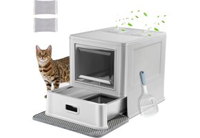 Gesloten Kattenbak XL Roestvrij Staal - 29% Korting