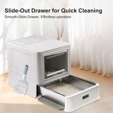 Marchul Gesloten Kattenbak van Roestvrij Staal - Met Deksel & Lade, XL Formaat, Anti-Lek Baffles, Schep & Mat, Geurvrij