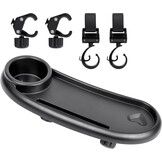 OSDUE Kinderwagen Snack Tray, 3 in 1 Kinderwagen Bekerhouder Voedsel Lade Kinderwagen Verwijderbare Herbruikbare Opslag Houder Plank Beugel met Verstelbare Gesp haken